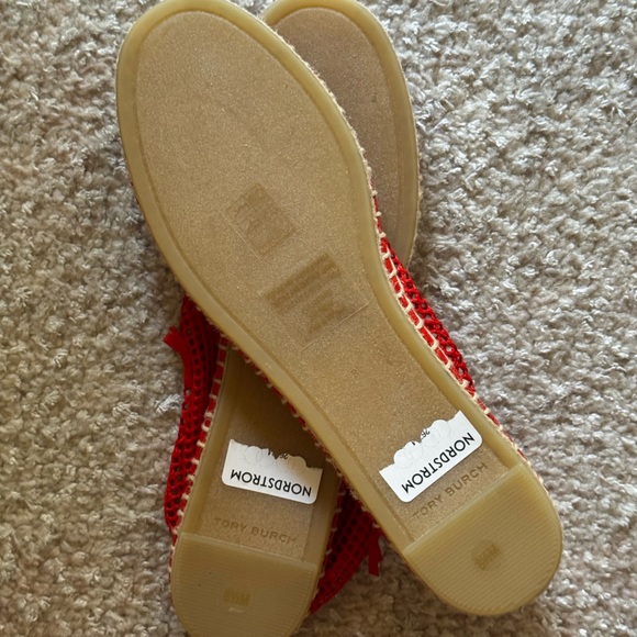 NEW Tory Burch Mini Bow Espadrille in Blazing Red - Picture 8 of 9